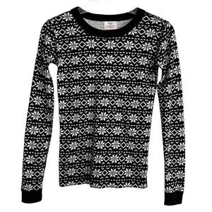 Hanna Andersson pajamas Top Children's Size 12 Organic Cotton Snug Fit Snowflake